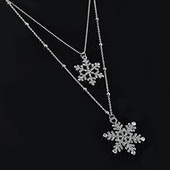 Womens Silver plated Women Snow Snowflake Pendant Necklace Gift