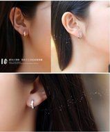 18k Silver Hoop Earrings Crystal Heart Stud Women Round Charming Jewellery Hot N2