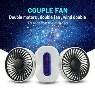 Intsun 360 Degree Rotation Mini Handheld Portable Couples Fan,Quiet Operation Desktop Fan with LED Light Dual... N2