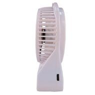 3 Speed Portable Mini USB Rechargeable Desktop Fan wih LED Light (4 inch fan size) (White)