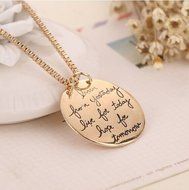 Stylish "Learn From Yesterday,Live For Today, Hope For Tomorrow" Pendants Chain (gold)