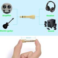 Stereo Audio Headphone Jack Adapter 3-Conductor TRS AUX Plug 1/4-inch (6.3mm) Male to 1/8-inch (3.5mm) Female(... N7