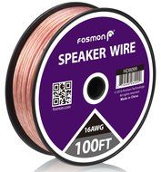 Fosmon [12 Gauge | 50ft] AWG Copper-Clad Aluminum (CCA) Speaker Wire with Red Polarity Mark N10