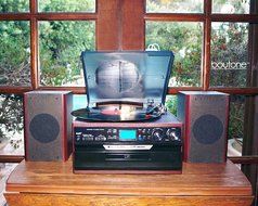 7-in-1 Boytone BT-21DJM-CDSP Full Size 3 Speed Turntable 33/45/78 Rpm, Belt Drive, CD, Cassette Player AM/FM/... N8