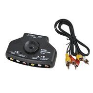 Optimal Shop- 2 Way Audio Video AV RCA Switch Game Selector Box Splitter Black N4