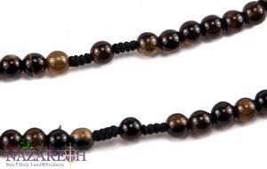 Catholic Praying Rosary Jesus Hematite Crucifix Jerusalem Brown Agate Beads