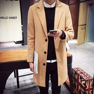 Spritech(TM) Men's New Fashion Comfort Winter Slim Fit Turndown Collar Woolen Jacket Single-Breasted Overcoat...