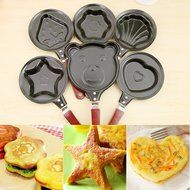 Yaheeda 6pcs Kitchen Pan Mini Egg Frying Pan,Lovely Shape Stainless Steel Frying Pan N2