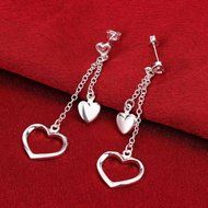Women Fashion Jewelry 925 Silver Sterling vintage Dangle Earrings Elegant Stud C N11