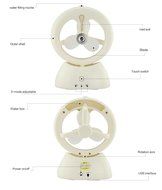 WoneNice Battery Charging USB Misty Cooling Hydrating Mini Fan -3 Different Circulation Mode with Personal Cooling... N9