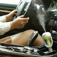 SALICO 180 Degree Rotation DC 12V Auto Mini Car Humidifier Car Charger Port Steam Mini Ultrasonic Humidifier Aroma... N2