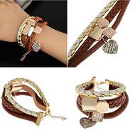 Fashion Punk Style New Leather Cute Infinity Charm Wrap Women Bracelet Jewelry