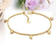 Sexy Gold Love Heart Chain Anklet Foot Ankle Bracelet Barefoot Sandal Beach V4Q2 N3