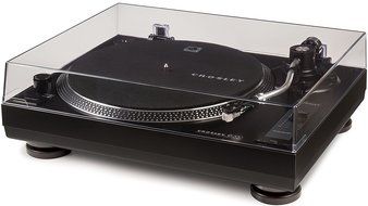 Crosley C200A-BK Direct Drive Turntable with S-Shaped Tone Arm, Black N5