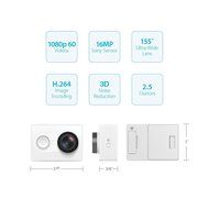 YI Action Camera with Selfie Stick & Bluetooth Remote (US Edition) Lime Green N13