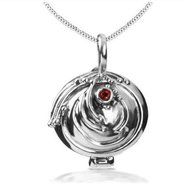 INGLY Sterling Silver Vampire Diary Elena Vervain Necklace Pendant Cosplay Equipment (Silver)