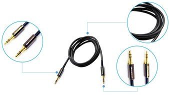 3 Pack Aux Cable High Fidelity Premium 3.5mm Gold Plated 3ft Male to Male Dunamai Stereo Audio for iPhone, iPad... N3