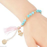 GIFT 1PC Unisex Hamsa Fatima Hand Evil Eye Beads Elastic Band Bracelet Jewellery N4