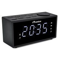 iTronics LED Dual Alarm Clock Radio with USB Charging, Digital AM/FM Radio, Snooze, Brightness Control and Battery... N6