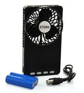 ETONG Hand-held Mini Fan Portable Electric-Powered Cooler 3 Speeds USB Fan Rechargeable Personal fan with 18650... N12