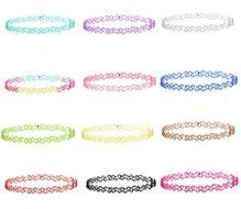 6Pcs Choker Stretch Gothic Tattoo Henna Elastic Choker Necklace Set