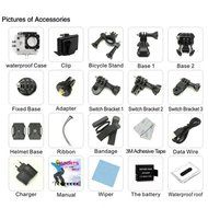 Boddenly Pro5000 HD Wifi 2.0LTPS 170&deg; Wide Angle Lens Sports Action Camera Kit (Golden+WiFi) N2