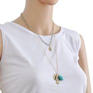 New Gold Lucky Protection Hamsa Fatima Hand Evil Eye Pendant Chain Necklace