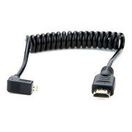 Atomos 11.81"/30cm Coiled Right Angled Micro HDMI to Straight Full Size HDMI Cable for Ninja Star Recorder N2