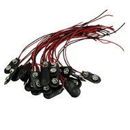 TOOGOO(R) 20 Pcs Black Faux Leather Housing T Type Wired 9V Battery Clip Connector