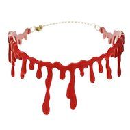 1Pcs Handmade Cutting Bloodstain Necklace Halloween Party Cosplay Accessories