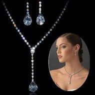 Fashion Women Wedding Jewelry Sets Bridal Crystal Necklace Earrings Set Prom New
