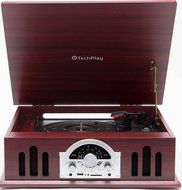 TechPlay TCP2916 WD, 3 speed turntable, AUX in, USB/SD MP3 Encoding and playback , Retro style classic analog... N4