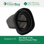 Dirt Devil F25 F-25 Dust Cup Allergen Filter. Designed by FilterBuy to Replace Part #'s 2SV1102000 &amp; 3SV0980000.