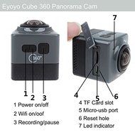 LeaningTech Mini Cube Action Sports Panorama Camera H.264 360 Degree Wifi 720P Fisheye Wide View Wide Angle Outdoor... N9