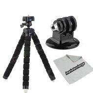 Black IMK Flexible Legs Tripod With Microfiber For GoPro Hero 2, 3, 3+, 4