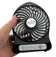 Welltop&reg; Electric Portable Mini fan Rechargeable Desktop Fan 4-inch Vanes 3 Speeds Battery/ USB Powered Household... N10