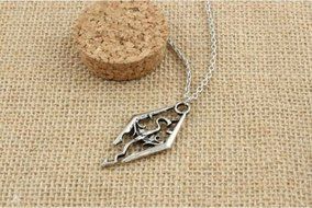 Fashion Cool The Elder Scrolls Logo Skyrim Dragon Pendant Charm Necklace Chain N2