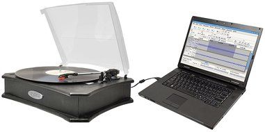 Pyle Home PVNTT5UB Retro Style Vinyl Turntable with USB-To-PC Recording (Black) (Discontinued by Manufacturer) N6