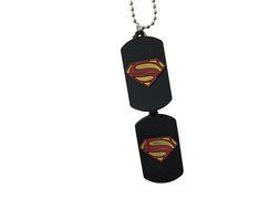 Storite Fashion "Superman" Square Black Locket/Nackless Metal Finish