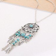 Retro Dream Catcher Turquoise Feather Charm Pendant Jewelry Long Chain Necklace N5