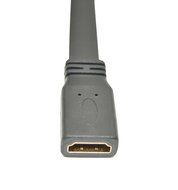 LEMENG 1FT Flat Slim High Speed HDMI Extension Cable A Female to 90 Degree Up Angle A Male Cable N3
