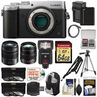 Panasonic Lumix DMC-GX8 4K Wi-Fi Digital Camera Body (Silver) + 12-35mm f/2.8 &amp; 45-150mm Lenses + 64GB Card +...