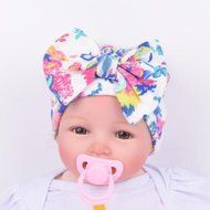 Newborn Infant Toddler Girls Baby Stripe Bowknot Beanie Hat Comfys Hospital Cap N6