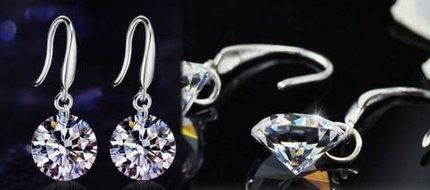 Chic Women Plated silver Ear Hook Chandelier Crystal Dangle Earring Gift