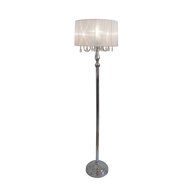 Elegant Designs LF1002-BLK Sheer Shade Chrome Floor Lamp with Hanging Crystals, Black