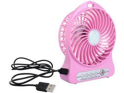 Welltop&reg; Electric Portable Mini fan Rechargeable Desktop Fan 4-inch Vanes 3 Speeds Battery/ USB Powered Household... N11