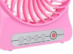 Welltop&reg; Electric Portable Mini fan Rechargeable Desktop Fan 4-inch Vanes 3 Speeds Battery/ USB Powered Household... N12