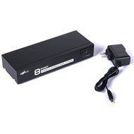 E-SDS 1 In 8 Out 3 RCA AV Audio Video Splitter Amplifier for Cable Box DVD DVR Analog TV N3