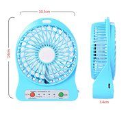 Xcellent Global 4 Inch Vanes Portable Fan USB Handheld Rechargeable Battery Powered Desktop Fan with 3-level Speed...