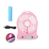Xcellent Global 4 Inch Vanes Portable Fan USB Handheld Rechargeable Battery Powered Desktop Fan with 3-level Speed... N2